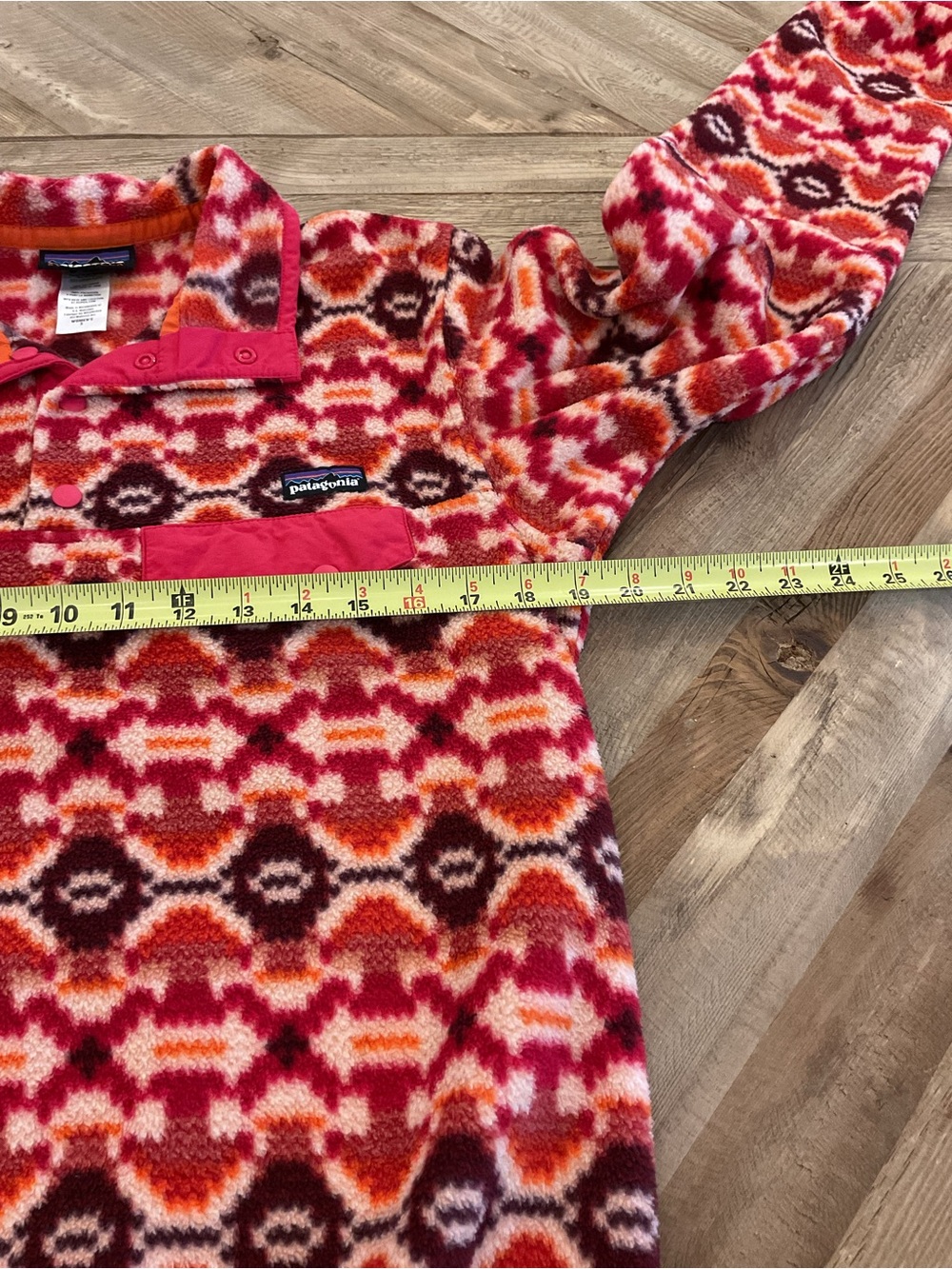 Patagonia Synchilla Snap-T Fleece Pullover Aztec Print Pink Orange - Picture 8 of 8